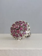Load image into Gallery viewer, Vintage light pink rubies in sterling silver c1970s