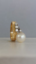 Load image into Gallery viewer, Pearl and diamond drop ring 18ct c1970s