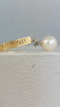 Load image into Gallery viewer, Pearl and diamond drop ring 18ct c1970s