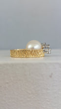 Load image into Gallery viewer, Pearl and diamond drop ring 18ct c1970s