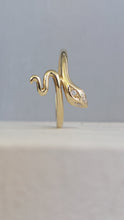 Load image into Gallery viewer, Sweet slinky snake ring Diamonds 9ct
