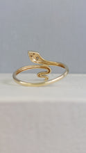 Load image into Gallery viewer, Sweet slinky snake ring Diamonds 9ct