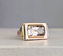 Load image into Gallery viewer, German Peach topaz East West 1930s 8ct