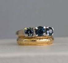 Load image into Gallery viewer, Bright blue parti trilogy in 9ct yellow and white gold