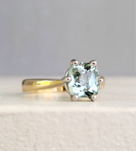 Load image into Gallery viewer, Ethereal natural tourmaline in vintage 9ct yellow and white gold ring