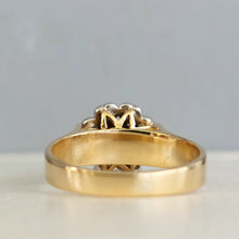 Load image into Gallery viewer, Vintage sapphire and diamond daisy cluster ring 18ct gold and platinum