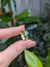 Load image into Gallery viewer, Glowing tourmaline and spinel ring 9ct yellow gold