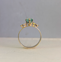 Load image into Gallery viewer, Glowing tourmaline and spinel ring 9ct yellow gold