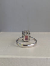Load image into Gallery viewer, Vibrant vintage Italian Pink tourmaline 18ct white gold.