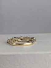 Load image into Gallery viewer, Australian harlequin parti sapphire band 9ct vintage yellow gold setting.