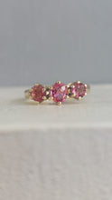 Load image into Gallery viewer, Pink Tourmaline Trilogy 9ct gold
