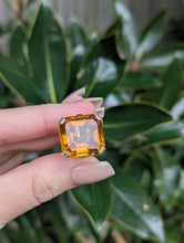 Load image into Gallery viewer, Huge 23ct vintage cognac citrine cocktail ring sterling silver