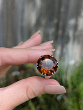 Load image into Gallery viewer, Gothic mid century whiskey citrine in sterling silver