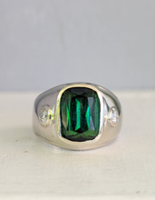 Load image into Gallery viewer, 1980s tourmaline and diamond ring in 9ct gold white gold