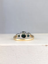 Load image into Gallery viewer, Bright Australian parti sapphire trilogy 9ct white and yellow gold