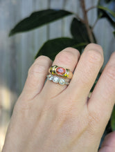 Load image into Gallery viewer, Calypso pink bi-colour tourmaline in vintage yellow gold 9ct