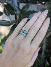 Load image into Gallery viewer, Bright blue Montana sapphire in c1930s ornate 9ct Australian ring.
