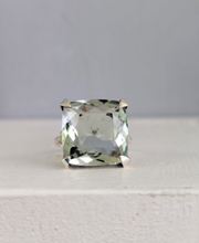 Load image into Gallery viewer, Refreshing prasiolite in vintage sterling silver cocktail ring