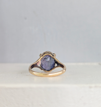Load image into Gallery viewer, Glowing cosmic tanzanite in vintage 9ct yellow gold ring