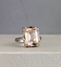Load image into Gallery viewer, Silver French Art Deco Peach topaz ring