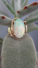 Load image into Gallery viewer, Solid Dragon skin crystal Australian opal ring 9ct vintage