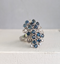 Load image into Gallery viewer, Vintage Australian sapphire spray ring in sterling silver c1970s