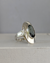 Load image into Gallery viewer, Mid century German oval shield spinel in 835 silver