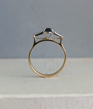 Load image into Gallery viewer, Vintage Sapphire and Diamond ring c1970 in 18ct Yellow and White Gold.