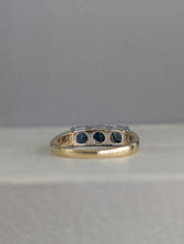 Load image into Gallery viewer, Bright blue parti trilogy in 9ct yellow and white gold