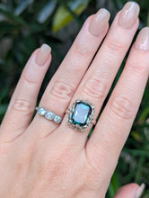 Load image into Gallery viewer, Leaves and vines mid century German green spinel silver ring