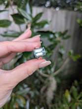 Load image into Gallery viewer, Pale blue 8ct aquamarine in chunky vintage silver