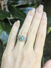Load image into Gallery viewer, c1925 Art deco Green sapphire bombe ring in platinum and 18ct yellow gold