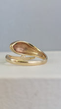 Load image into Gallery viewer, English Emerald eyed snake ring vintage 9ct