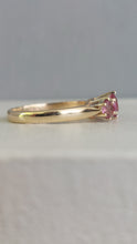 Load image into Gallery viewer, Pink Tourmaline Trilogy 9ct gold