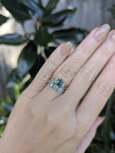Load image into Gallery viewer, Vintage c1980 Parti Sapphire and Diamond Ring in 18ct yellow gold