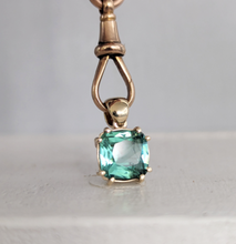 Load image into Gallery viewer, Bright lagoon Green Tourmaline pendant 9ct