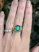 Load image into Gallery viewer, 1980s tourmaline and diamond ring in 9ct gold white gold