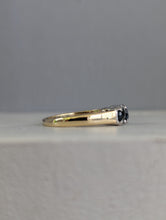 Load image into Gallery viewer, Bright blue parti trilogy in 9ct yellow and white gold