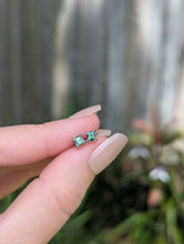 Load image into Gallery viewer, Luminous green Australian sapphire silver studs c1980s