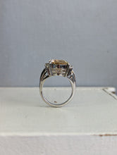 Load image into Gallery viewer, Golden Beryl and diamond platinum cocktail ring