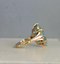 Load image into Gallery viewer, Vintage aquamarine ring c1960s Birmigham in yellow gold