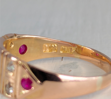Load image into Gallery viewer, Early Australian Aronson & Co diamond and ruby band 15ct