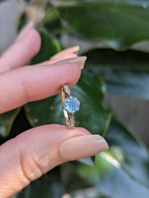 Load image into Gallery viewer, Aquamarine and silver 9ct yellow gold c1920s