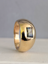Load image into Gallery viewer, Wide Australian parti sapphire band 9ct yellow gold