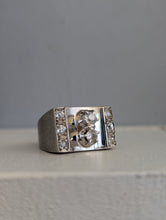 Load image into Gallery viewer, Old European diamond tank ring in 9ct white gold.