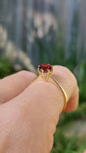 Load image into Gallery viewer, Deep berry pink tourmaline in 9ct yellow gold