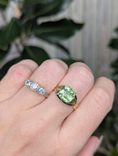 Load image into Gallery viewer, Luminous natural green tourmaline in 18ct yellow and white gold
