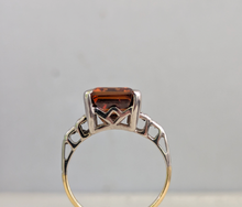 Load image into Gallery viewer, Art Deco c1930 zircon and diamond in 18ct yellow and white gold ring