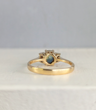 Load image into Gallery viewer, Vintage c1980 Parti Sapphire and Diamond Ring in 18ct yellow gold