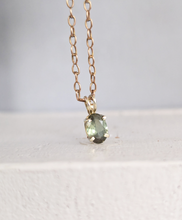 Load image into Gallery viewer, Grass green Australian sapphire 9ct pendant